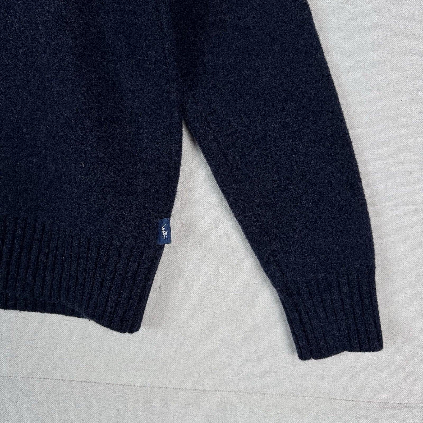 Polo Ralph Lauren 100% Lambswool Youth L Military Blue Sweater P2P:19” Welted*