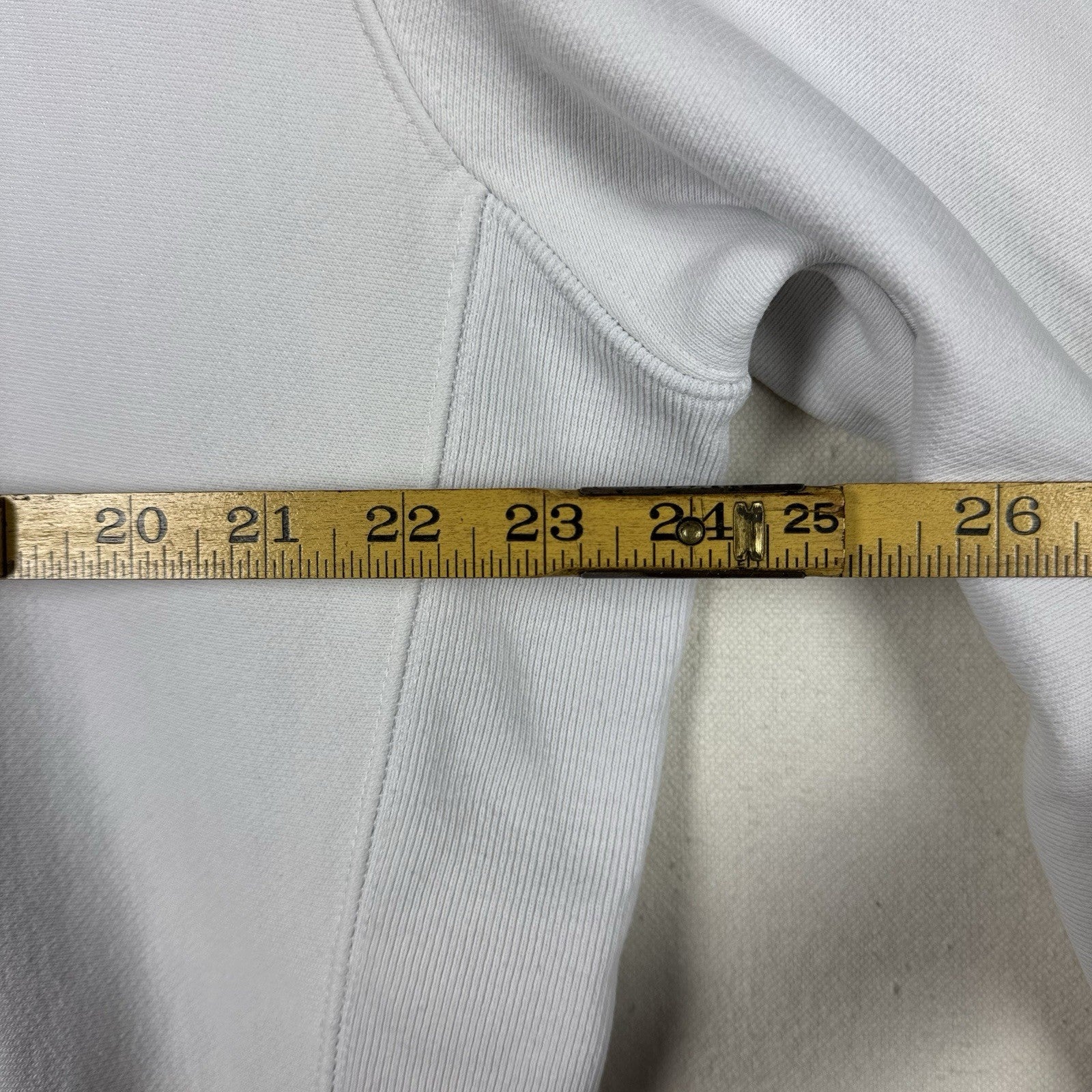 Vintage Champion USA Reverse Weave White RWSS Hoodie Sweatshirt Adult Size L
