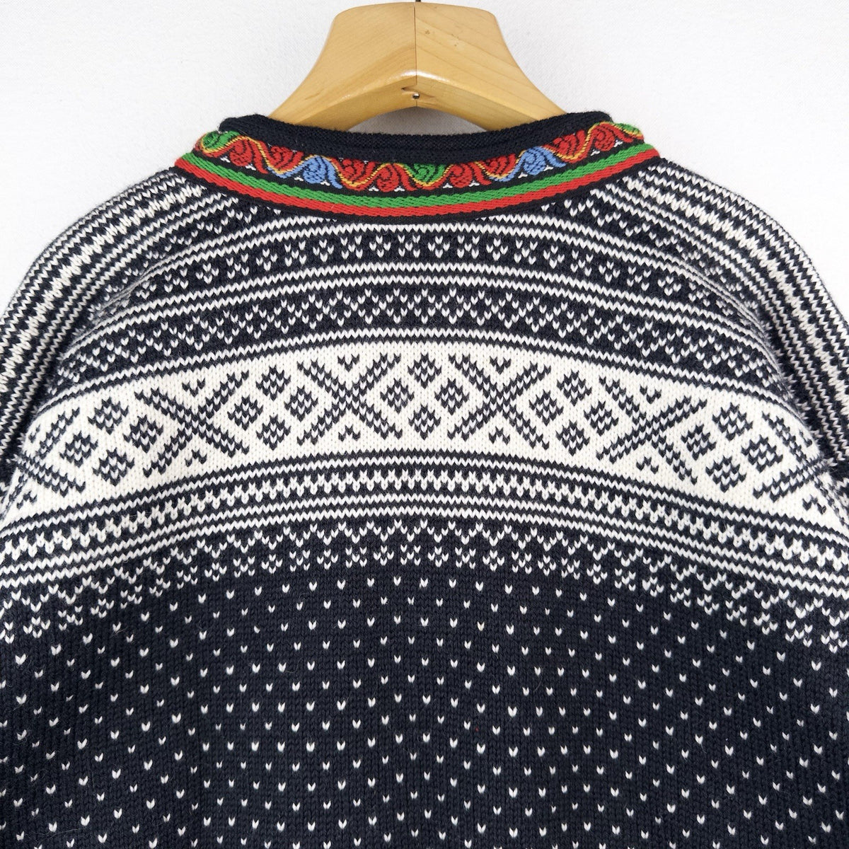80’s Vtg Dale of Norway Pullover Sweater Men’s Large Fair Isle Wool Knit Black