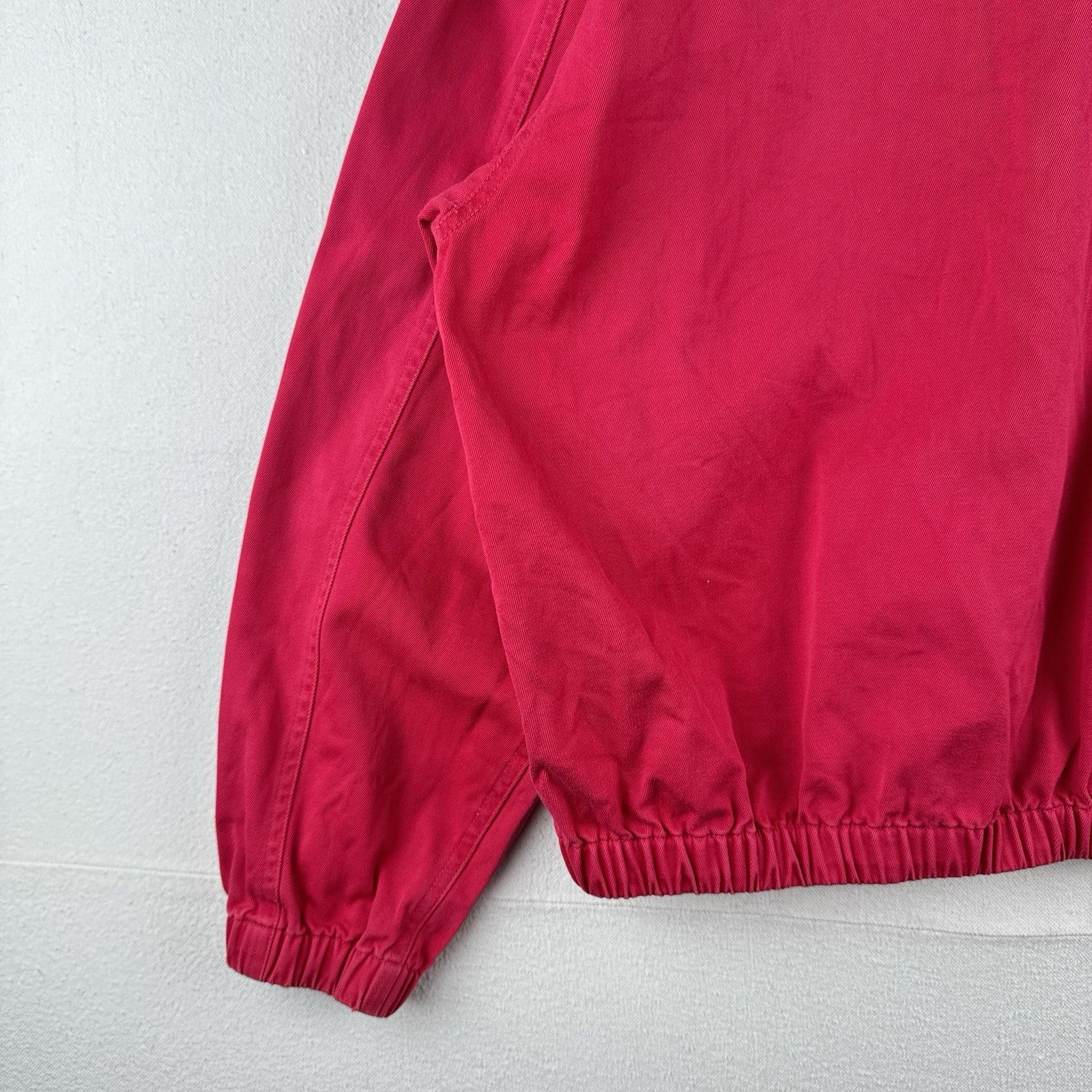 Vtg Lands End Harrington Jacket Faded Pink Red Boxy ‘78 Rose Parade Patch Large