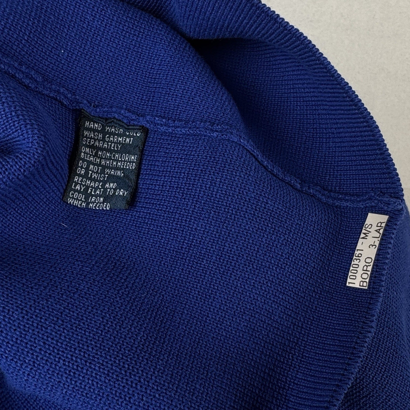 Vintage Polo Ralph Lauren Sweater Mens 2XL Royal Blue Black 1/4 Zip Knit Preppy