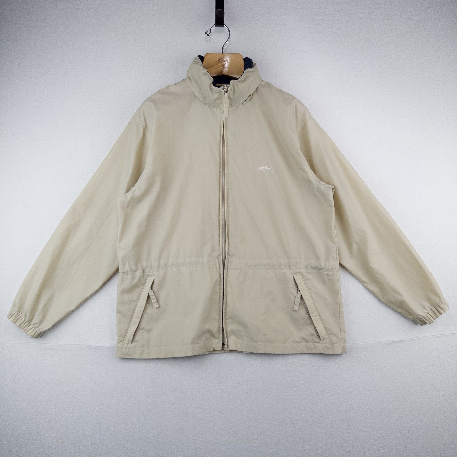 90’s Vtg LL Bean Women’s XL Windbreaker Full Zip Jacket Stowaway Hood *Read