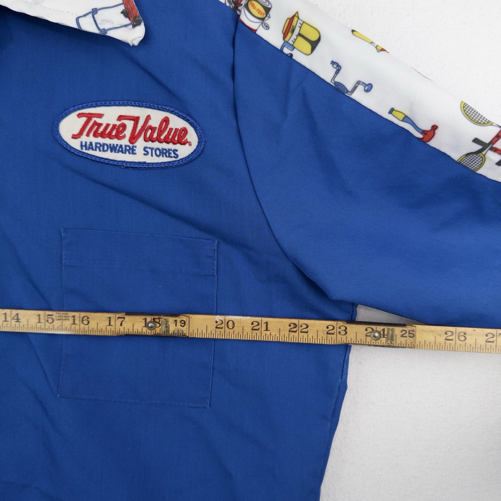 80’s Vtg True Value Graphic Employee Uniform Shirt Size Large Hardware Store