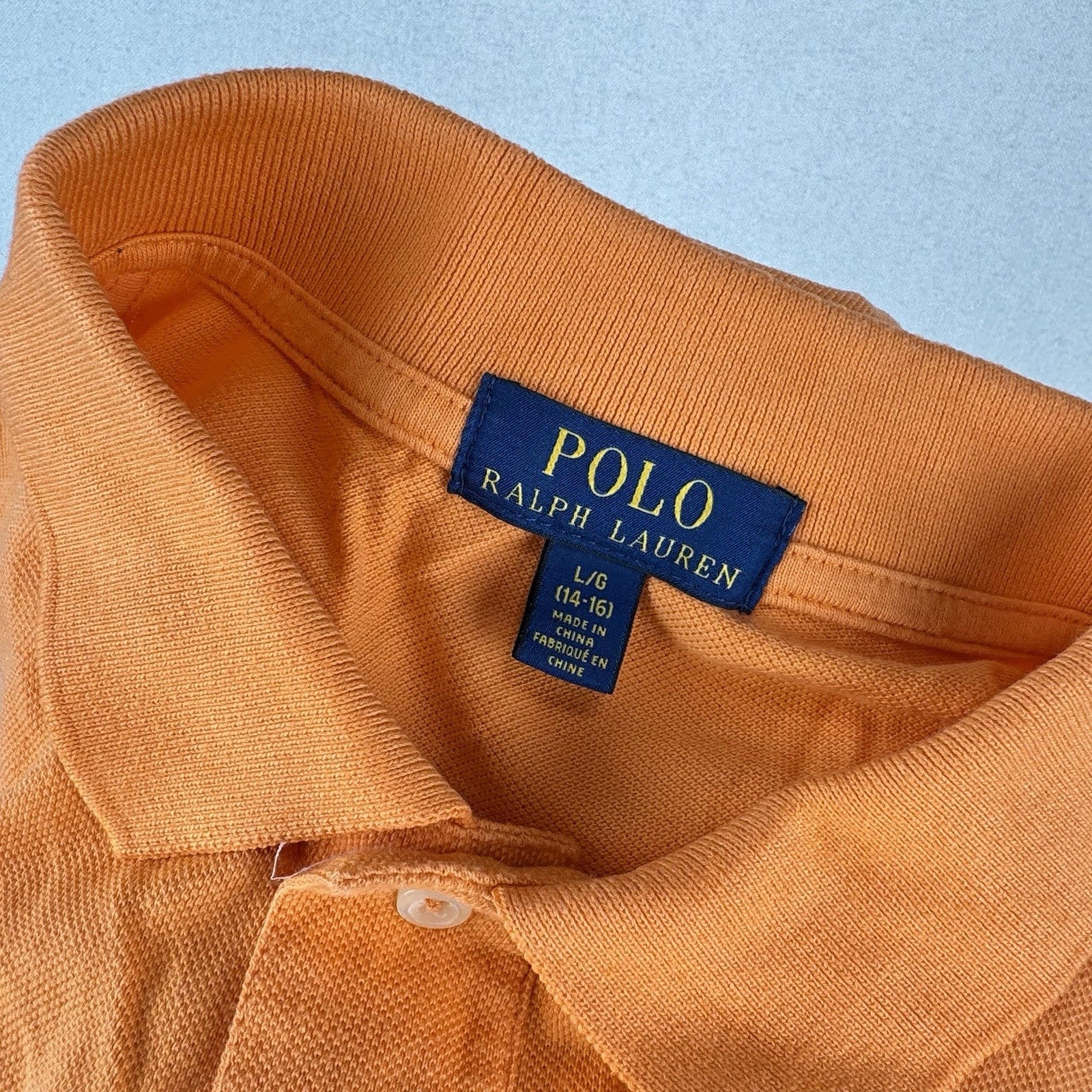 Polo Ralph Lauren Boy’s L 14-16 Classic Fit Big Pony Shirt Orange #3