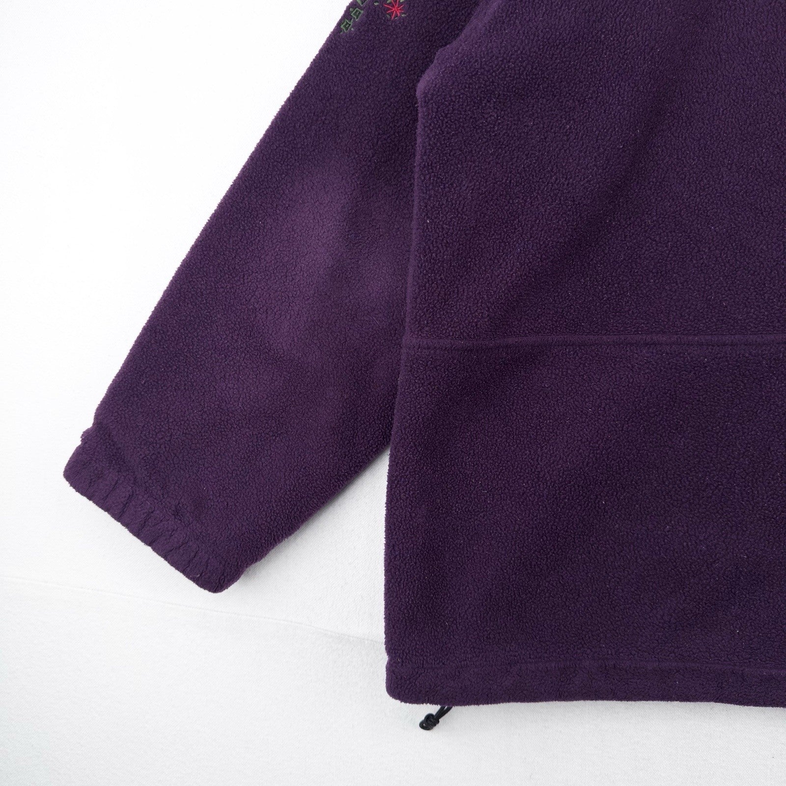 80’s Vtg LL Bean Embroidered Lined Fleece 1/4 Zip Jacket Purple Women’s XL