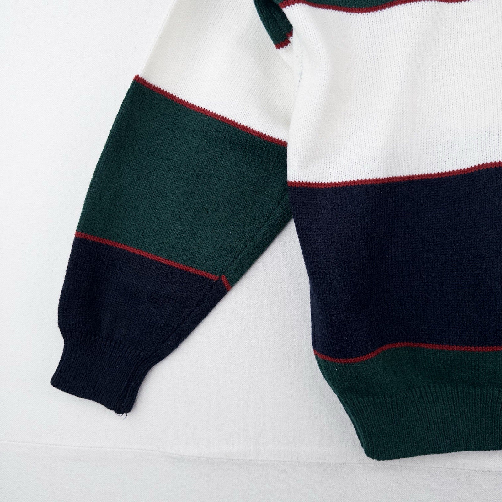 90’s Vtg Embroidered Classic Yacht Club Racing Sweater Acrylic Color Block