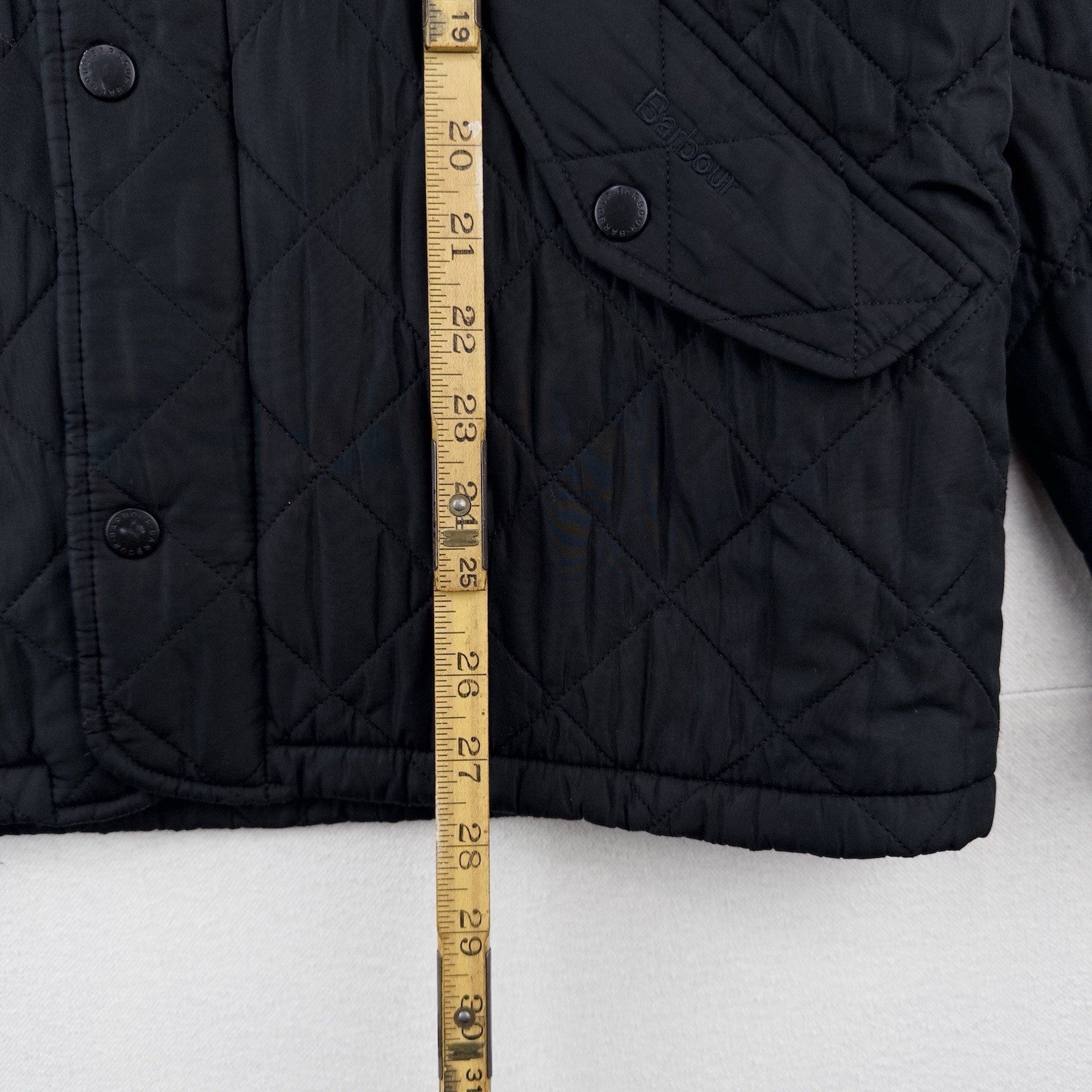 Barbour Men's L Chelsea SportsQuilt Black Quilted Jacket Chore Car Coat *Read