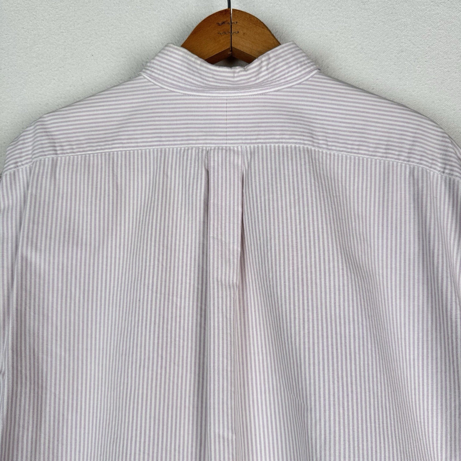 Vtg Polo Ralph Lauren University Big Shirt Fit Mens Purple Striped Oxford 2XL