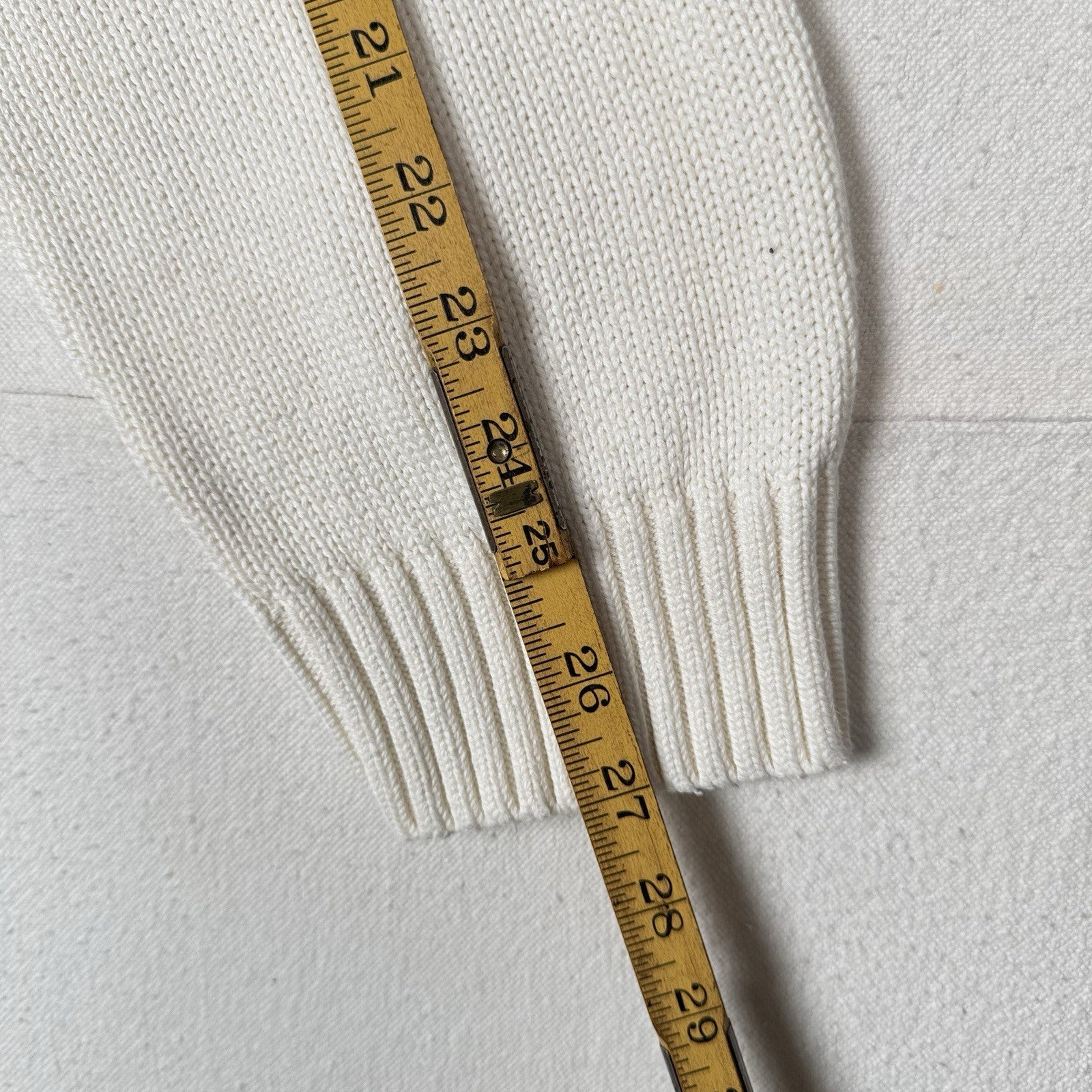 Vintage Tommy Hilfiger Men’s XL Knit Cotton Crewneck Sweater White