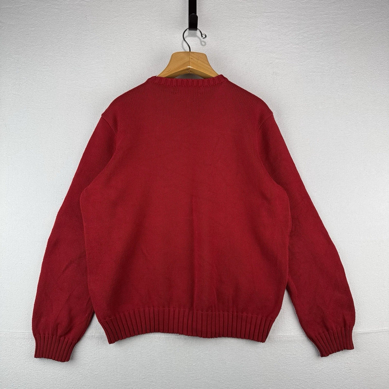 90’s Vintage Polo Ralph Lauren Mens XL Sweater Red Knit Crew 100% Cotton