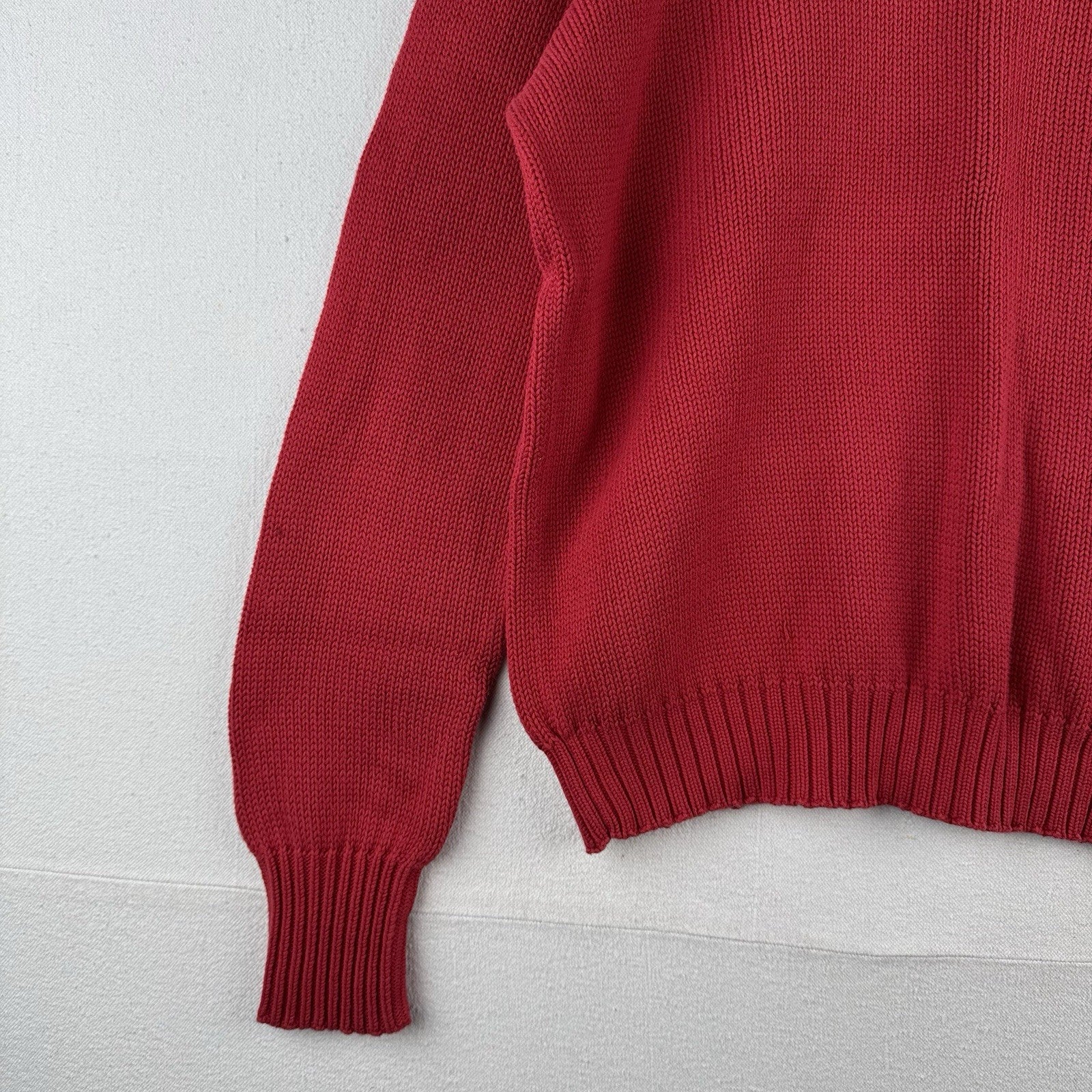 Vintage Ralph Lauren Polo Sport Men’s L 100% Cotton Crewneck Sweater Red