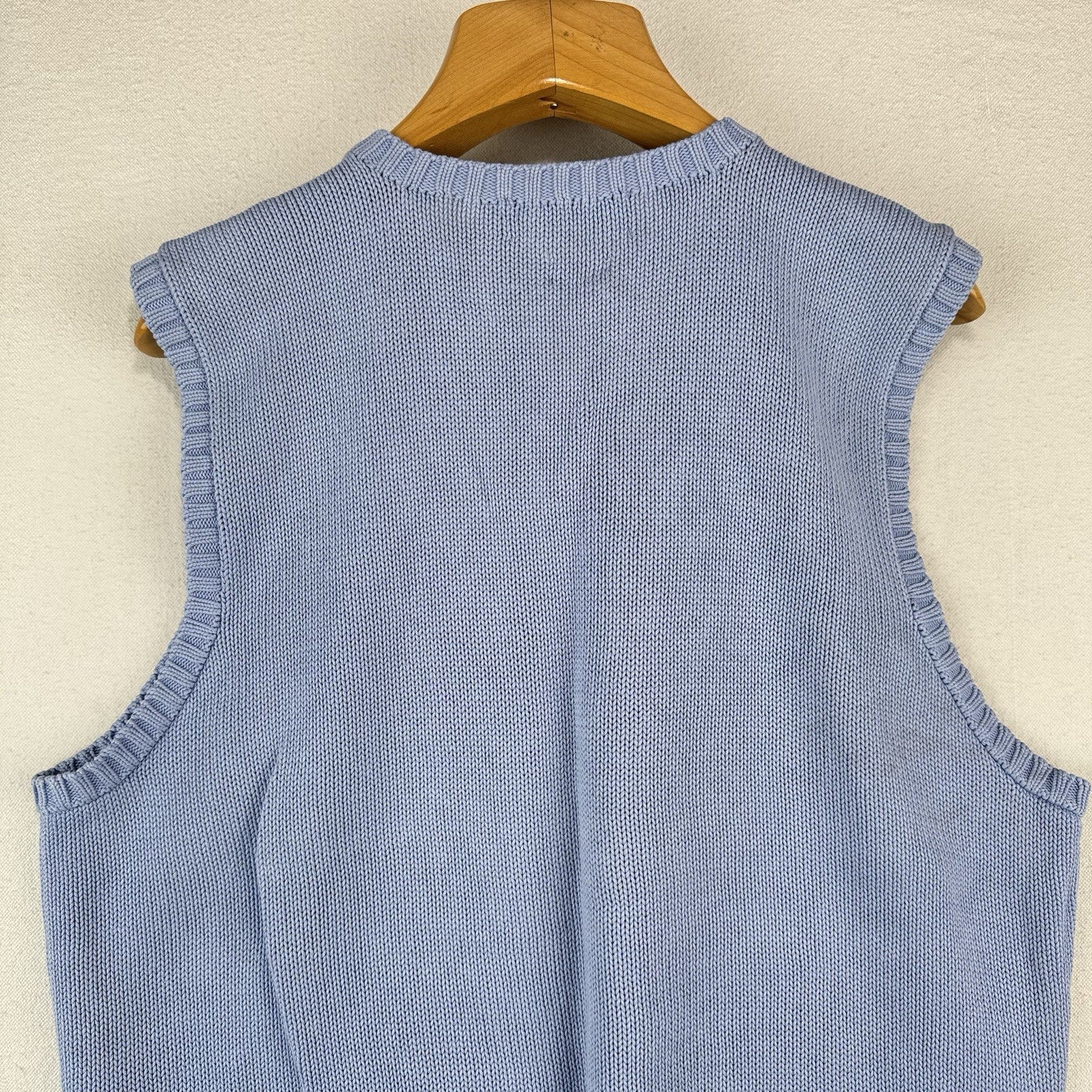 90's Vtg Polo Ralph Lauren Sweater Vest Mens XL  Light Blue V-Neck *Read