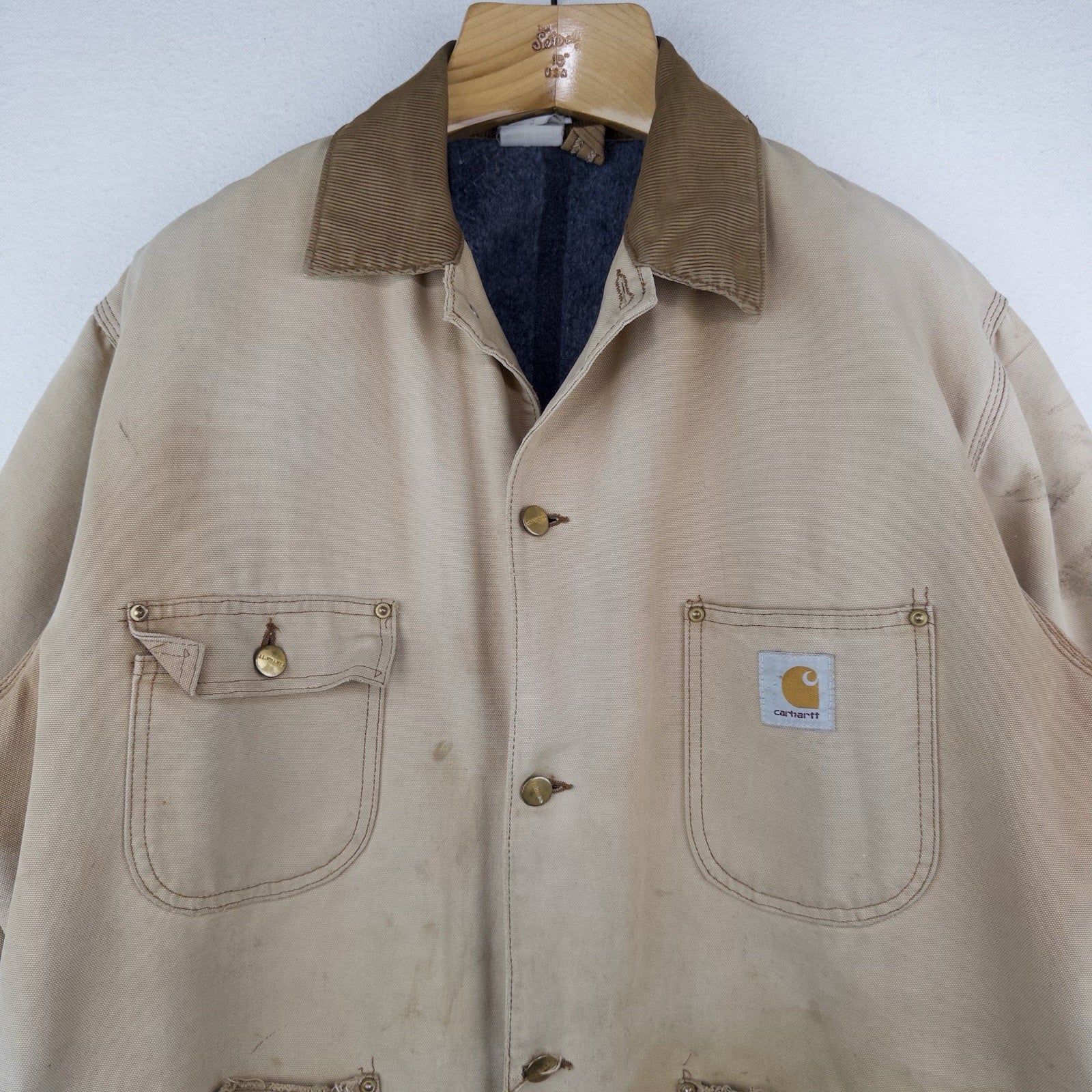 80’s Vtg Carhartt XL (48) Duck Chore Blanket Lined Coat Jacket USA *Distressed