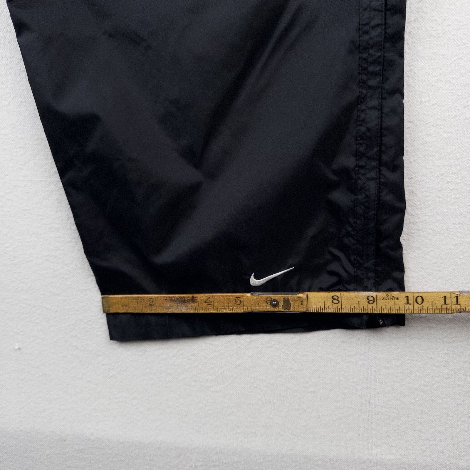 90’s Vintage Nike Nylon Track Pants Men's Large Black Unlined Wide Leg Baggy
