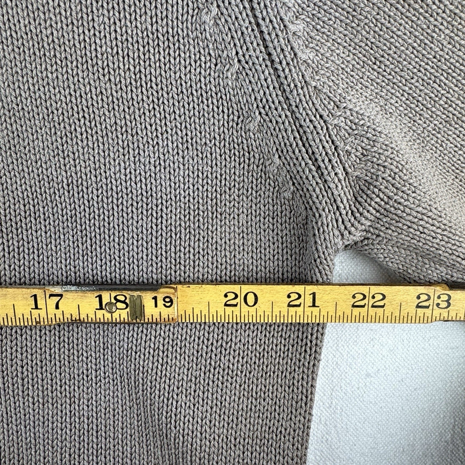 90’s Vtg Land's End Sweater Men L Tall Gray Tan Crew Chunky Knit Cotton Made USA