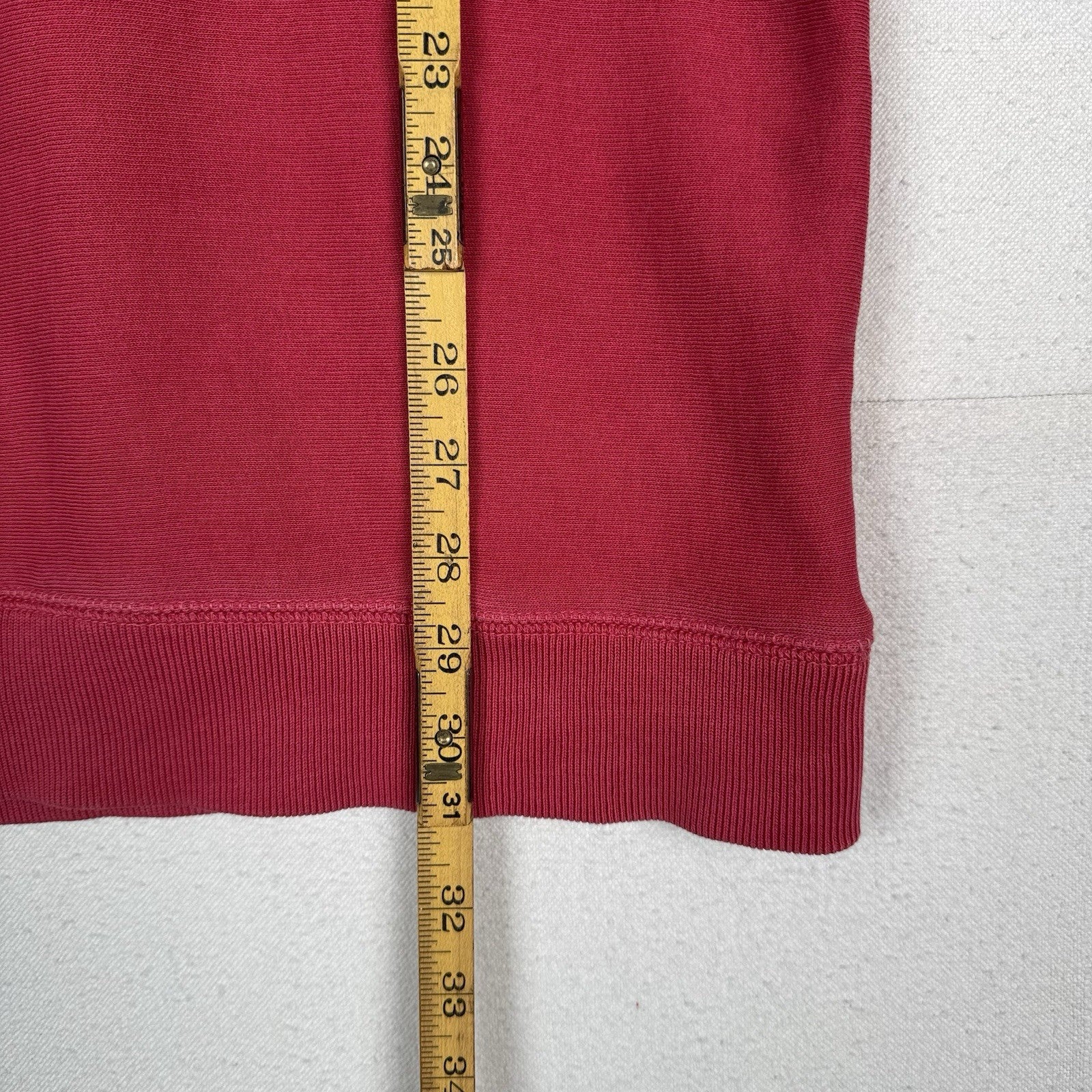 Roundtree & Yorke Men’s Long Sleeve Henley 1/4 Button Red Pink Salmon Medium M