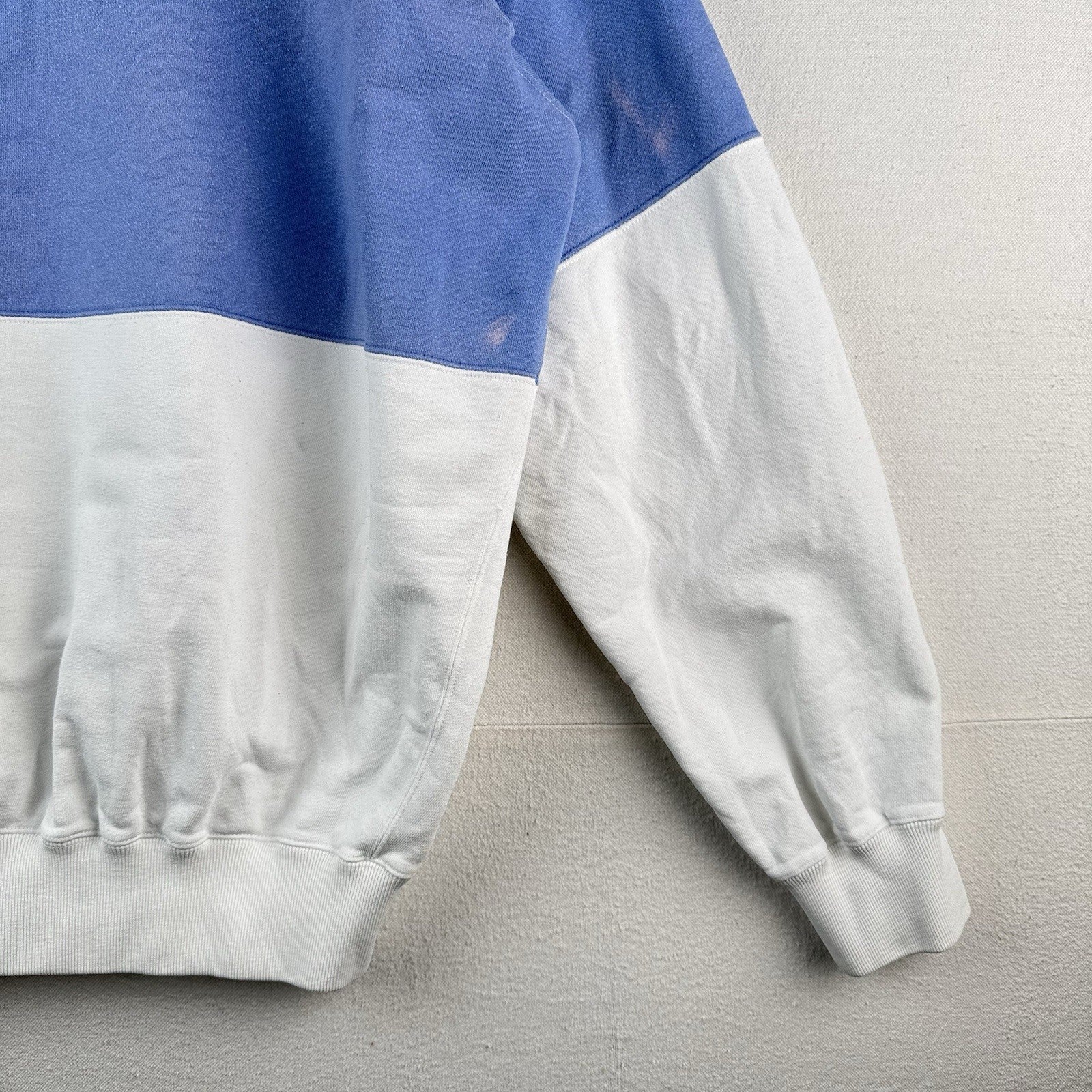 90’s Vtg Polo Ralph Lauren Men L Color Block Sweatshirt Blue White French Terry