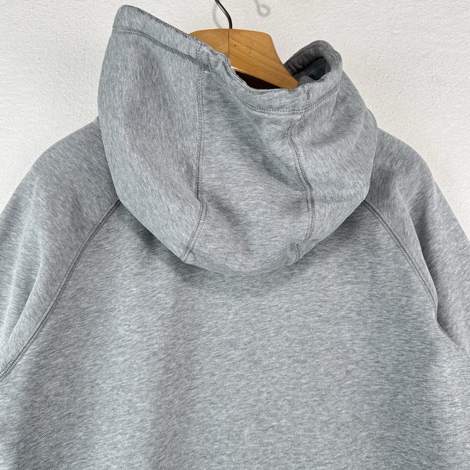 90’s Vtg Nike Swoosh Pullover Hoodie Grey Sweatshirt Red Tag Men’s L *Distressed