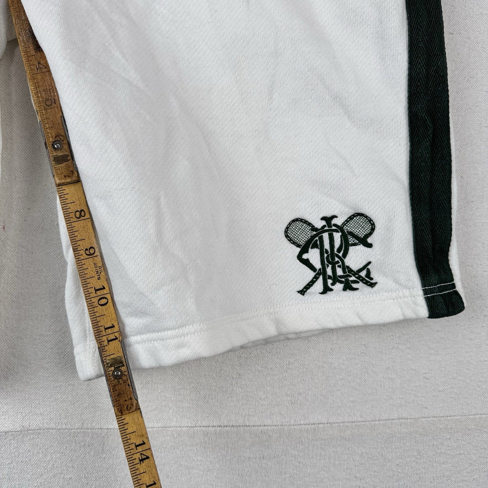 Vtg Polo Ralph Men’s L  38x12 Lauren Tennis Crest Heavyweight Sweat Shorts White