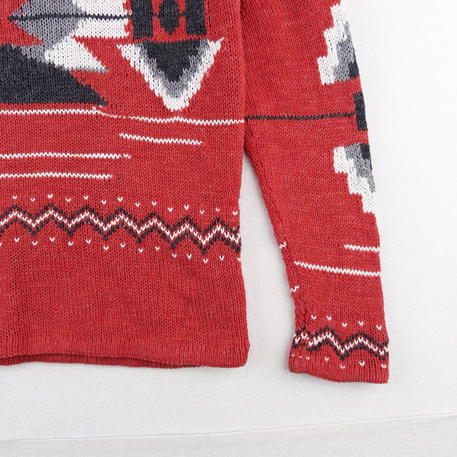 90s Vtg Ralph Lauren Jeans Sweater Aztec Southwestern Pullover Women M Hand Knit