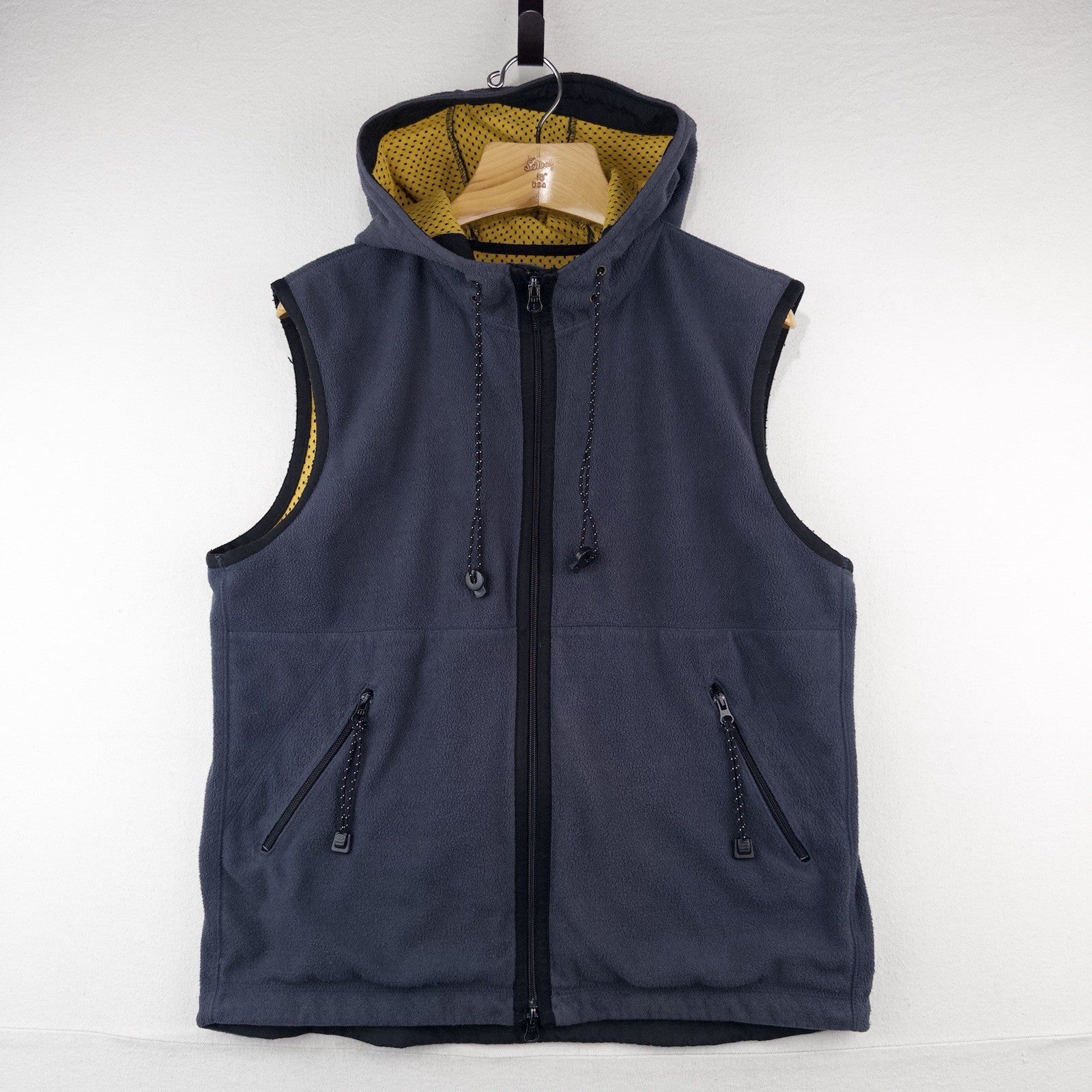90’s Vtg Gap Fleece Hooded Vest Mens M Blue Full Zip
