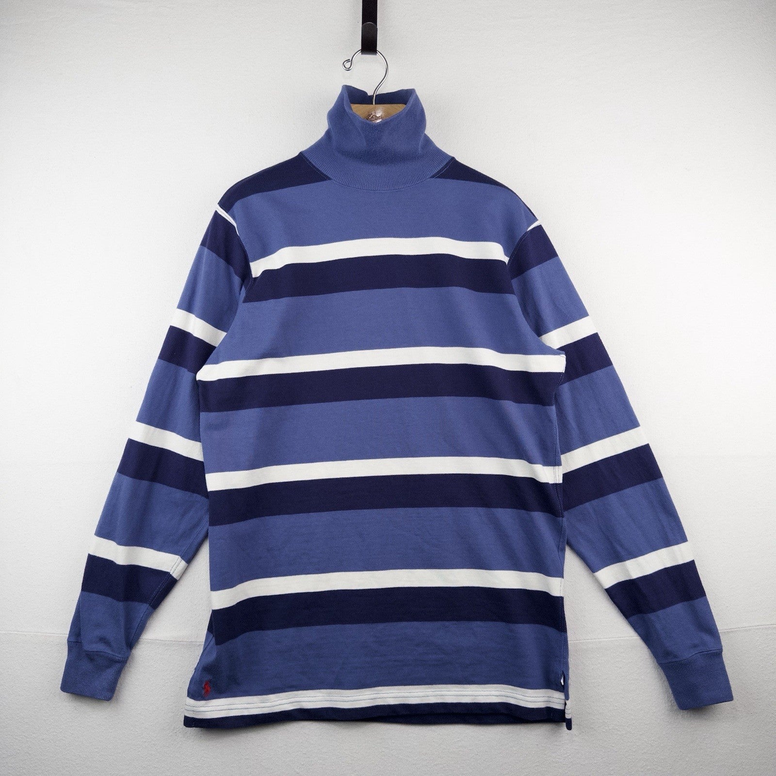 90’s Vtg Polo Ralph Lauren Men’s M Color Block Stripe Turtleneck Made In USA