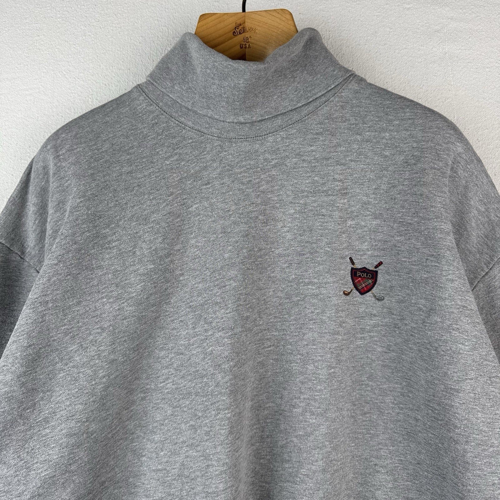 90’s Vintage Polo Golf Ralph Lauren Men’s XL Turtleneck Sweatshirt Clubs Crest
