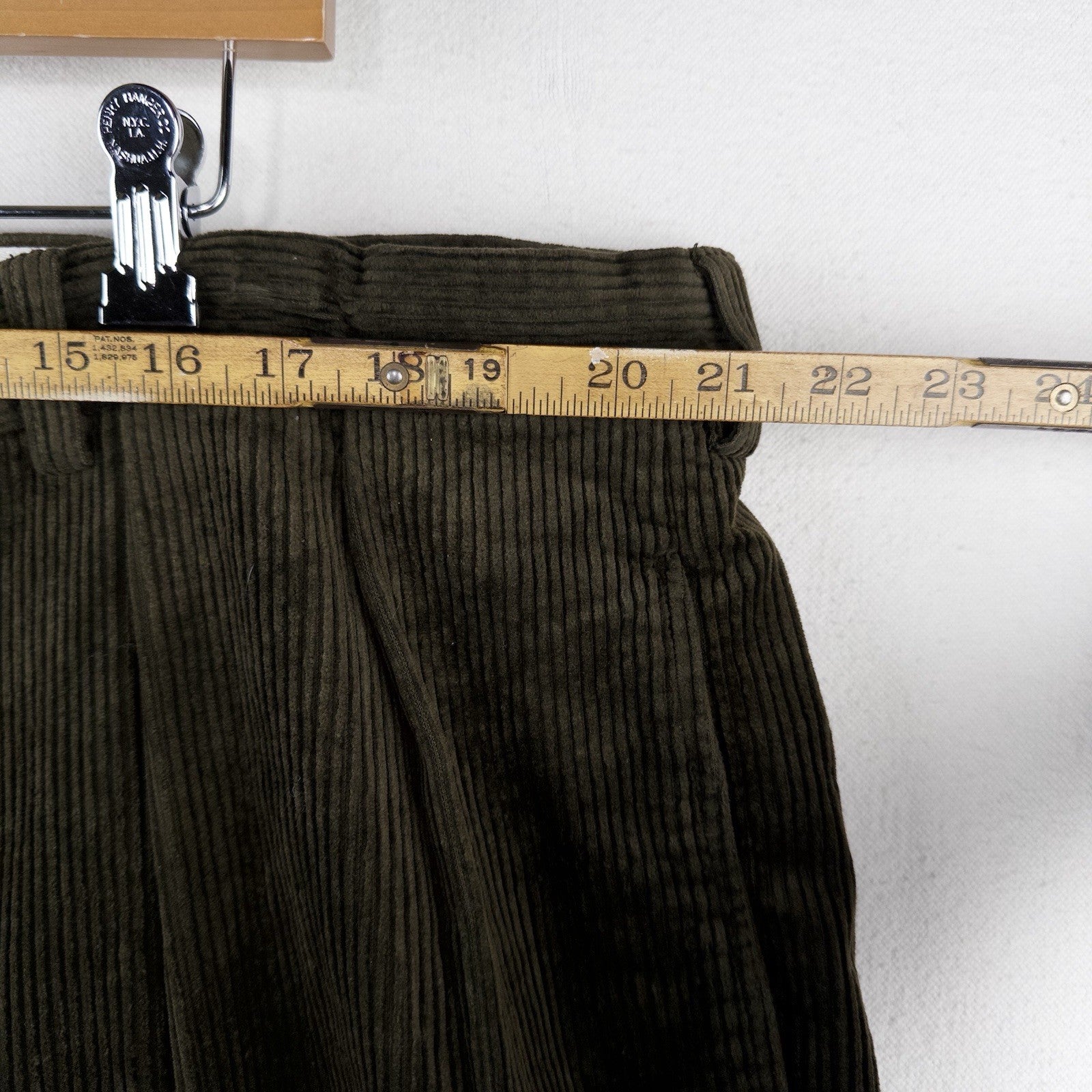 90’s Vtg Polo Ralph Lauren Corduroy Andrew Pant Mens 44x30 Olive Green Wide Wale