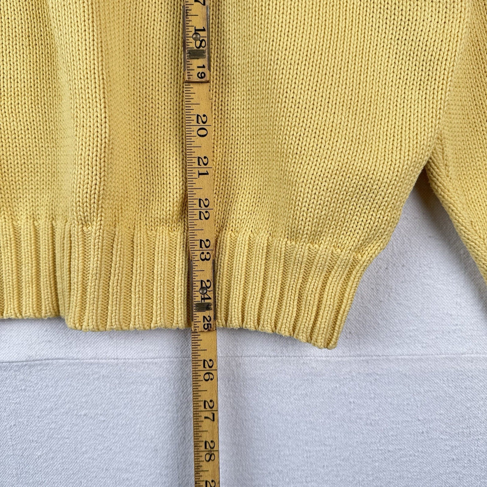 90’s Vtg Polo Ralph Lauren Sweater Men’s Large Pale Yellow Knit Cotton *Read