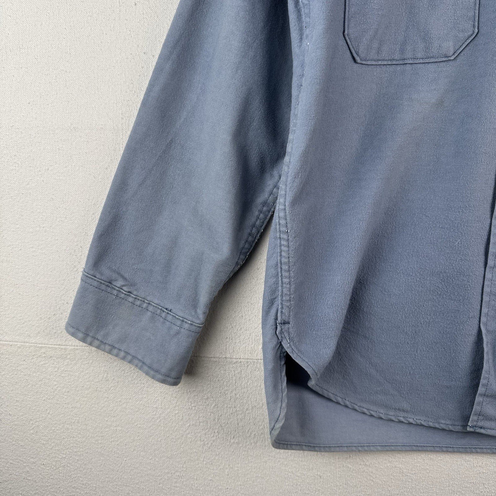 80’s Vtg Woolrich Chamois Cotton Button Up Flannel Blue Mens M Made USA Sunfaded