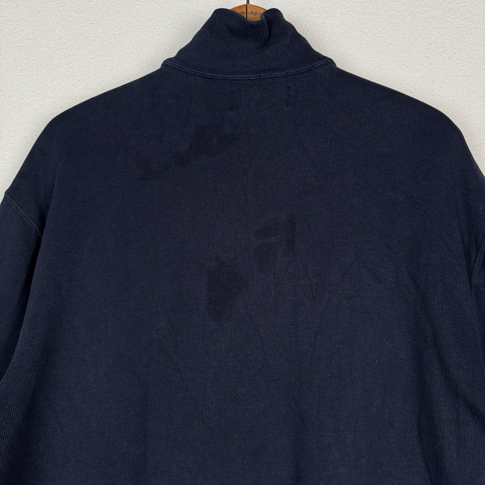 Vtg Polo Ralph Lauren Men's 1/4 Zip Pullover Sweater Navy Blue XL Made USA *Read