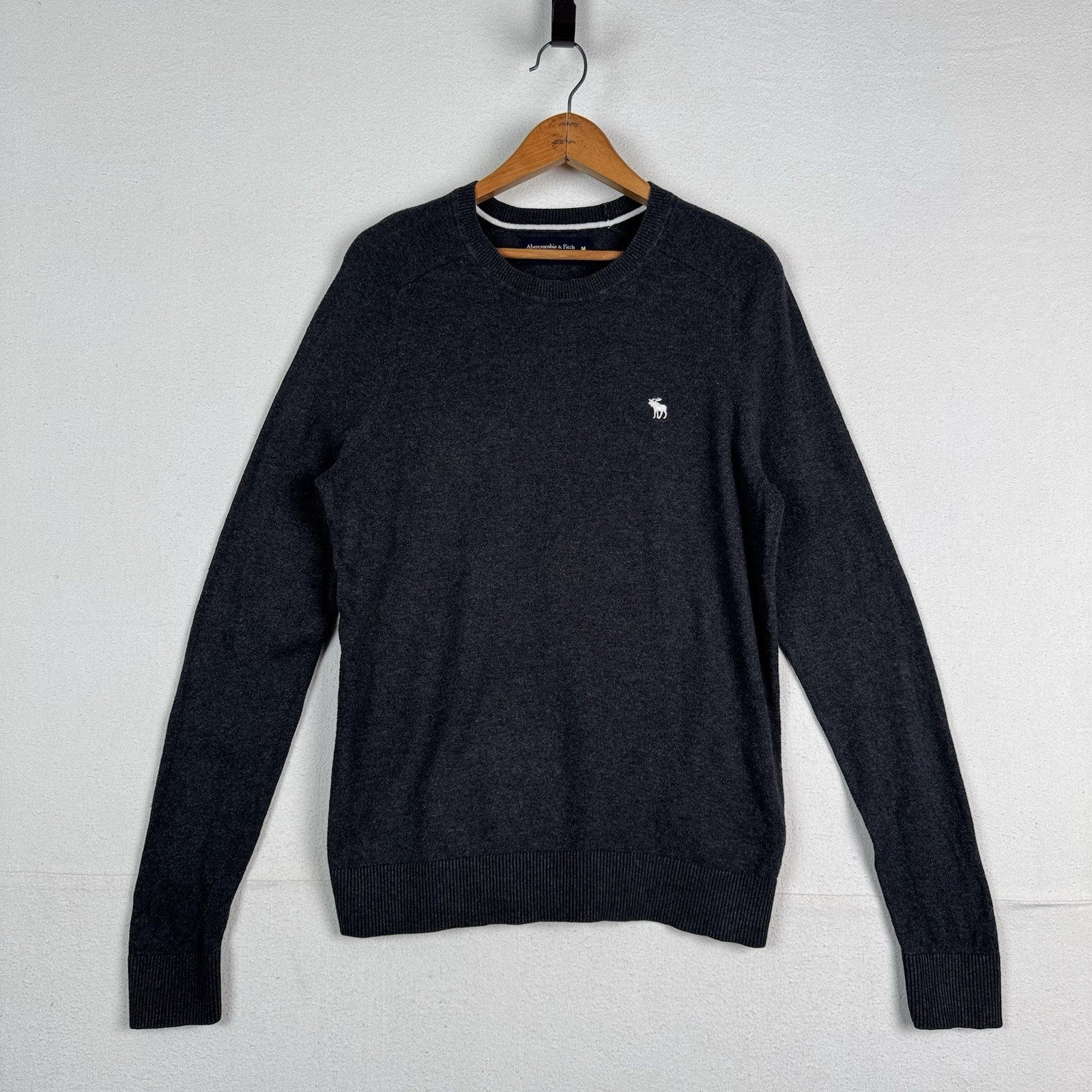 A&F Abercrombie & Fitch Women’s Gray Soft Cotton Cashmere Crew Neck Sweater M