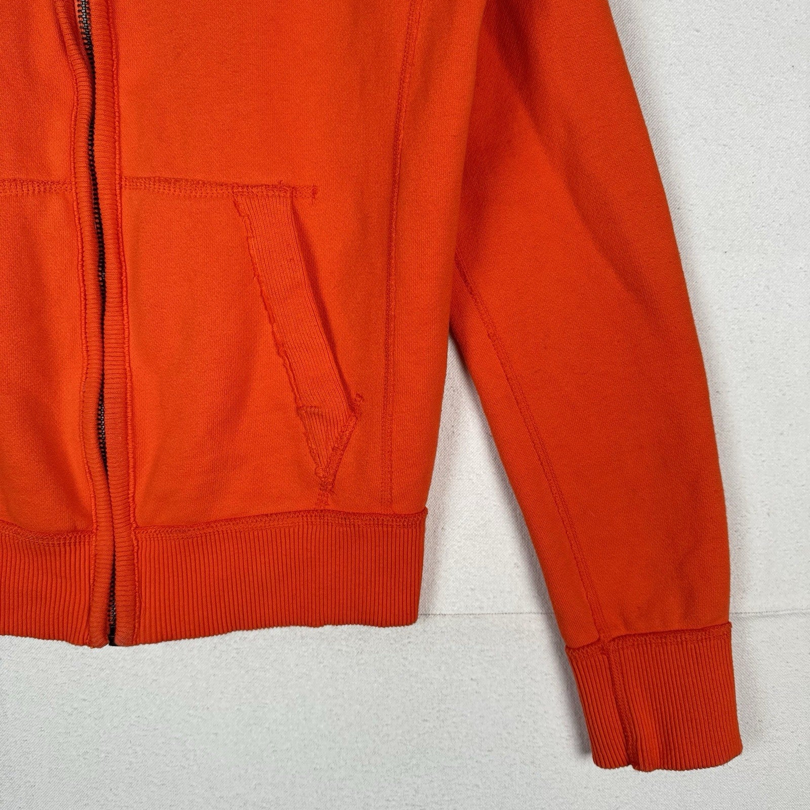 Vintage Abercrombie & Fitch NY Muscle High Cotton Zip Hoodie Orange Large