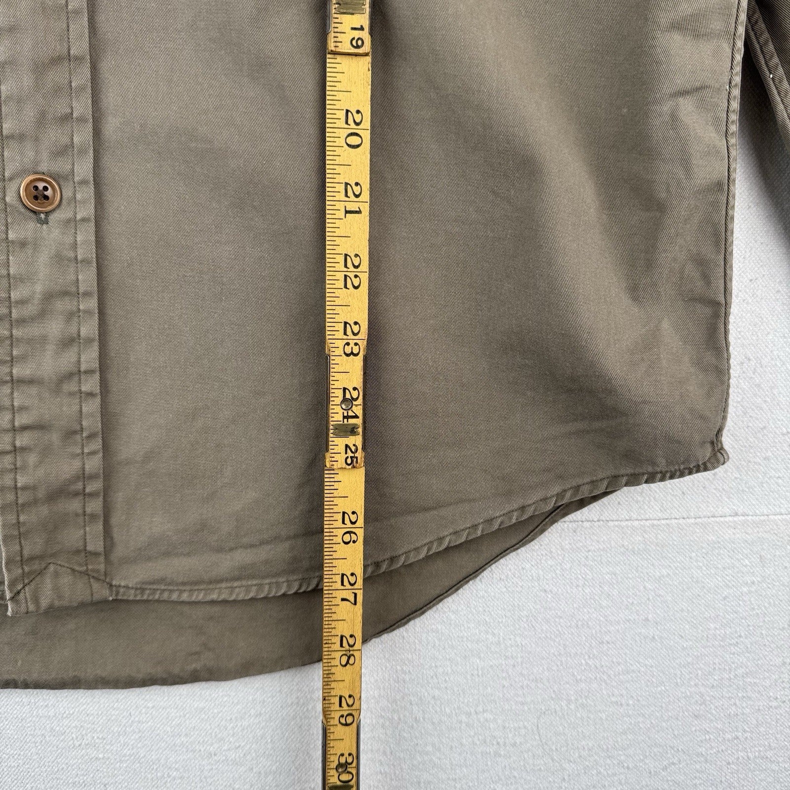 Polo Ralph Lauren Mens Medium Khaki Type 1 Military Safari Button Up Shirt