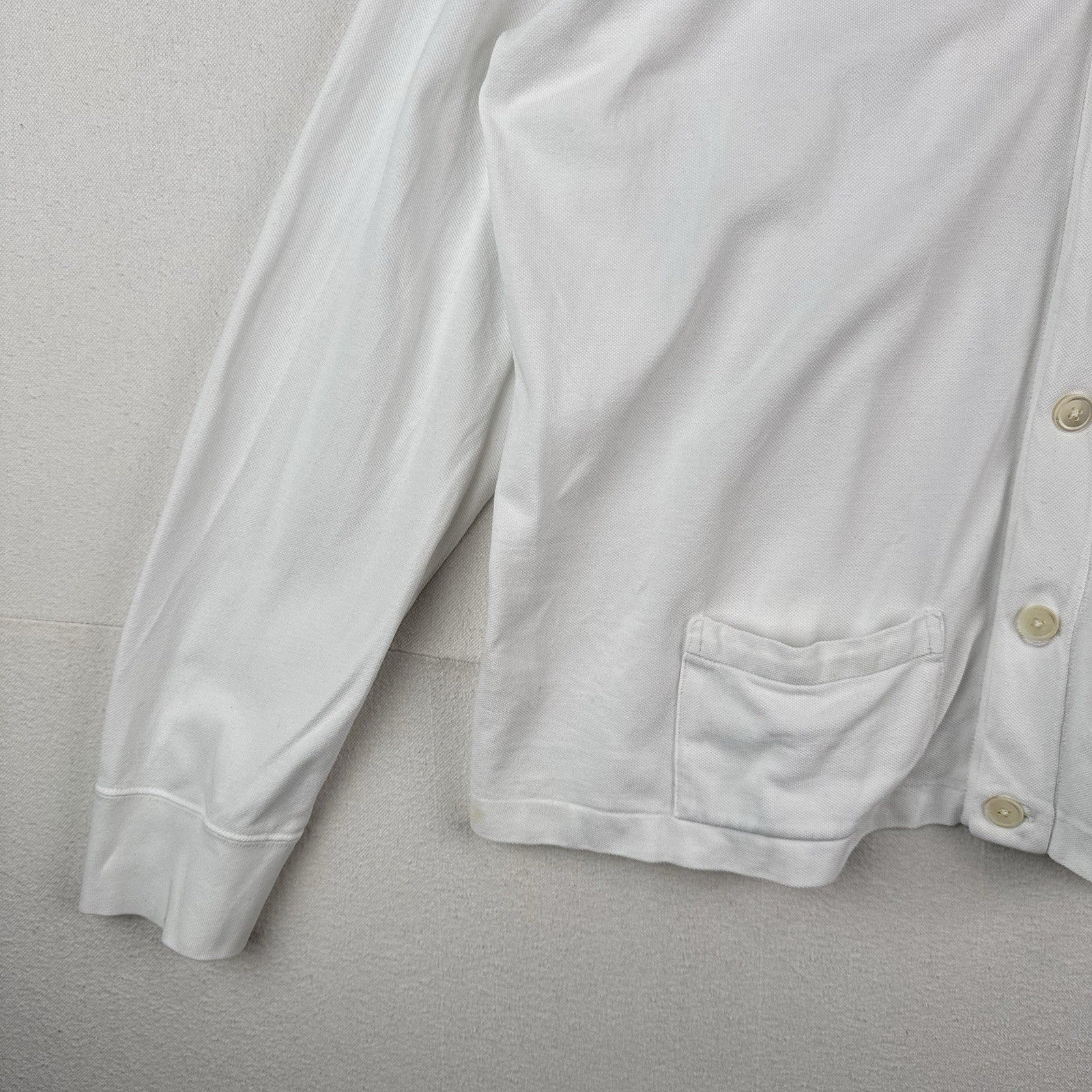 90’s Vtg Polo Ralph Lauren Men’s 2XL Cardigan Sweater White Lightweight Cotton