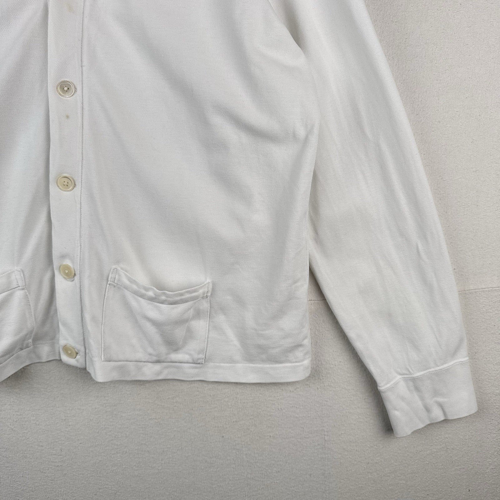 90’s Vtg Polo Ralph Lauren Men’s 2XL Cardigan Sweater White Lightweight Cotton