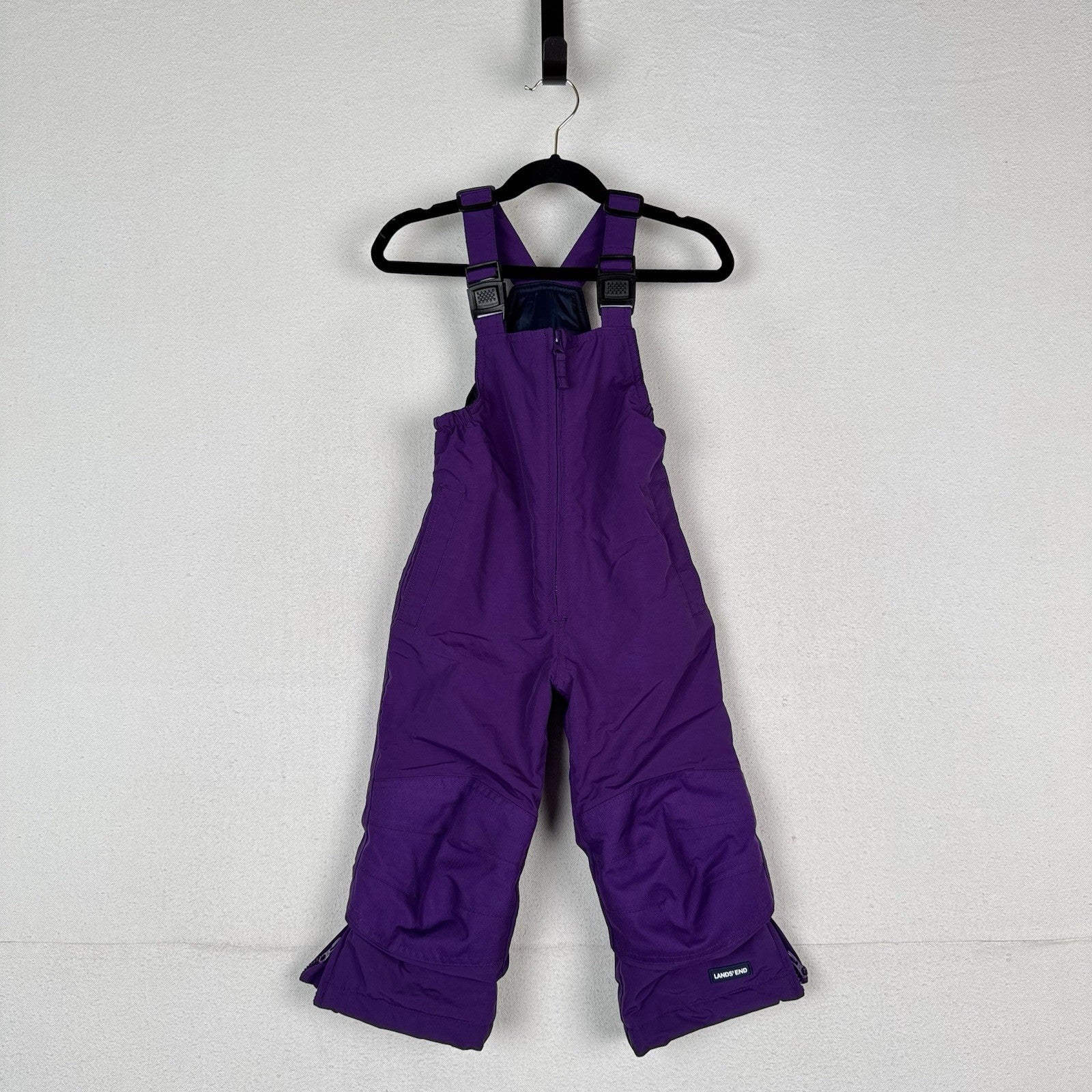 Lands End Squall Toddler 2T Insulated Snow Bib Purple Grow With Me Extendable