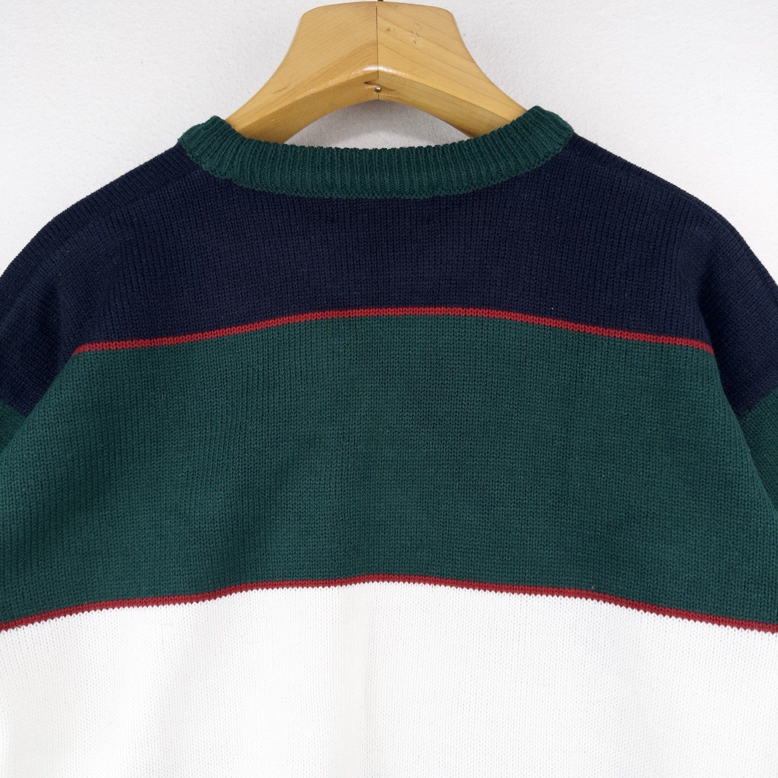 90’s Vtg Embroidered Classic Yacht Club Racing Sweater Acrylic Color Block