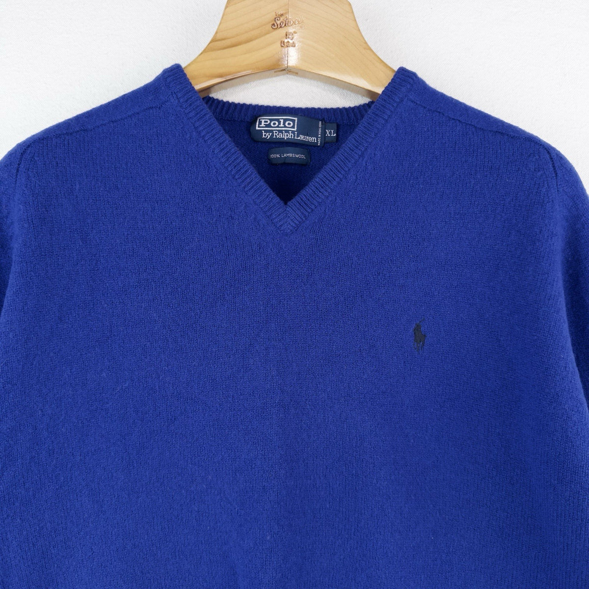 90’s Vtg Polo Ralph Lauren Sweater Men’s XL Blue 100% Lambswool Pullover Knit