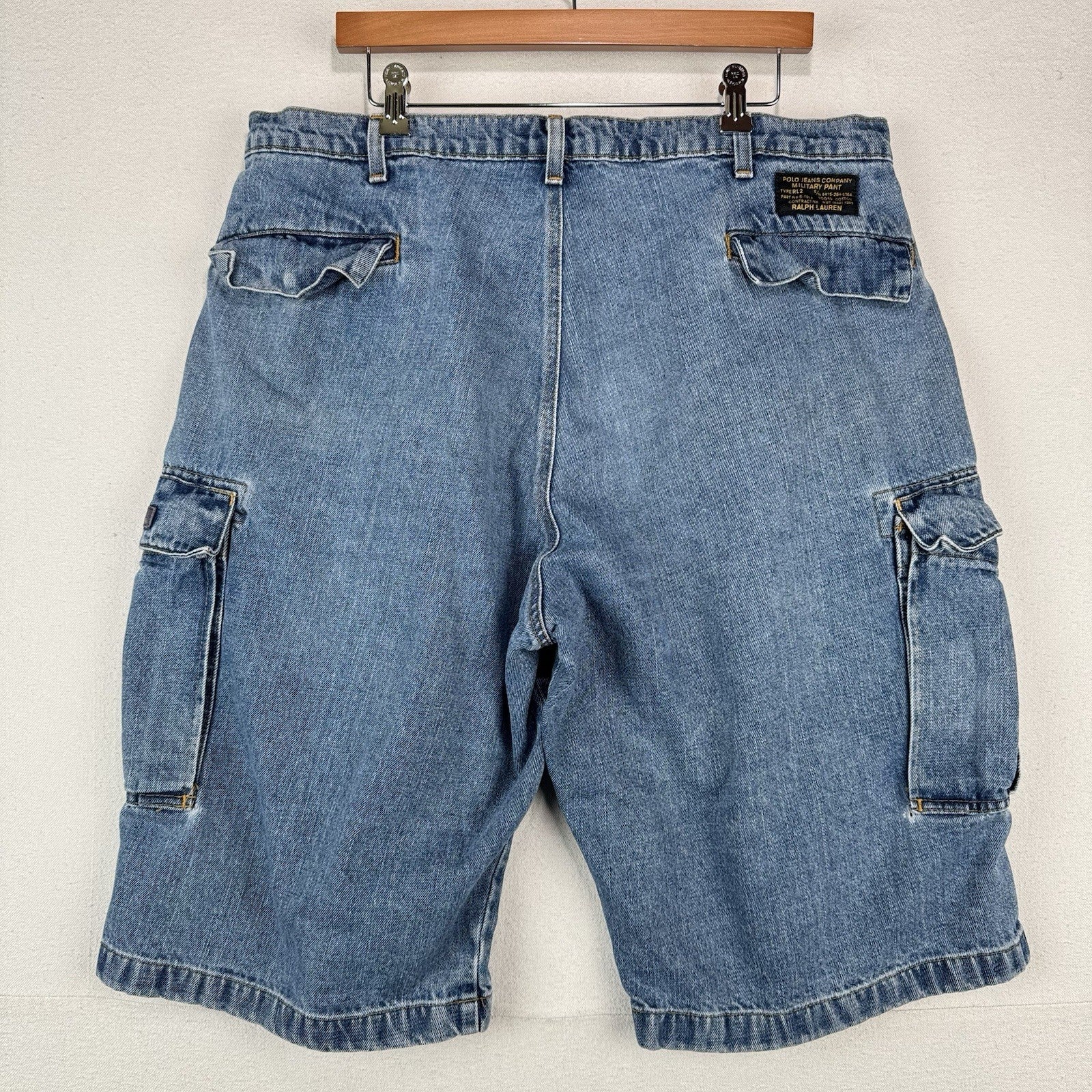 Ralph Lauren Polo Jeans Military RL2 Freighter Shorts Men’s 38x13 Blue Denim