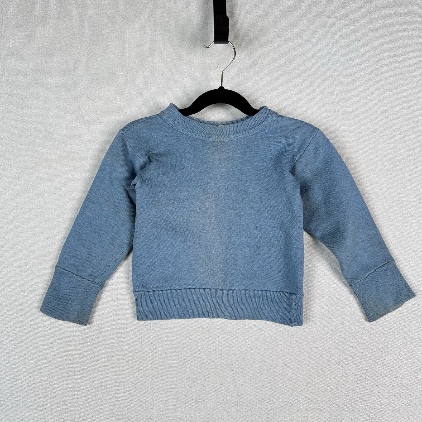 Vintage 70’s JCPenney Kids Plaid Wide Leg Distressed Sweatshirt Set Blue Red 4-5