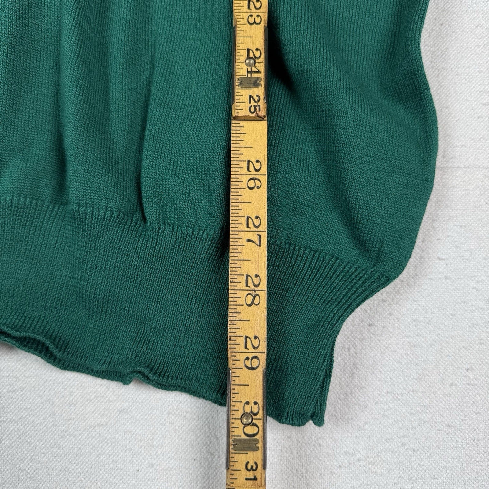 80’s Deadstock 100% Sea Island Cotton Polo Button Long Sleeve Green 2XL Made USA