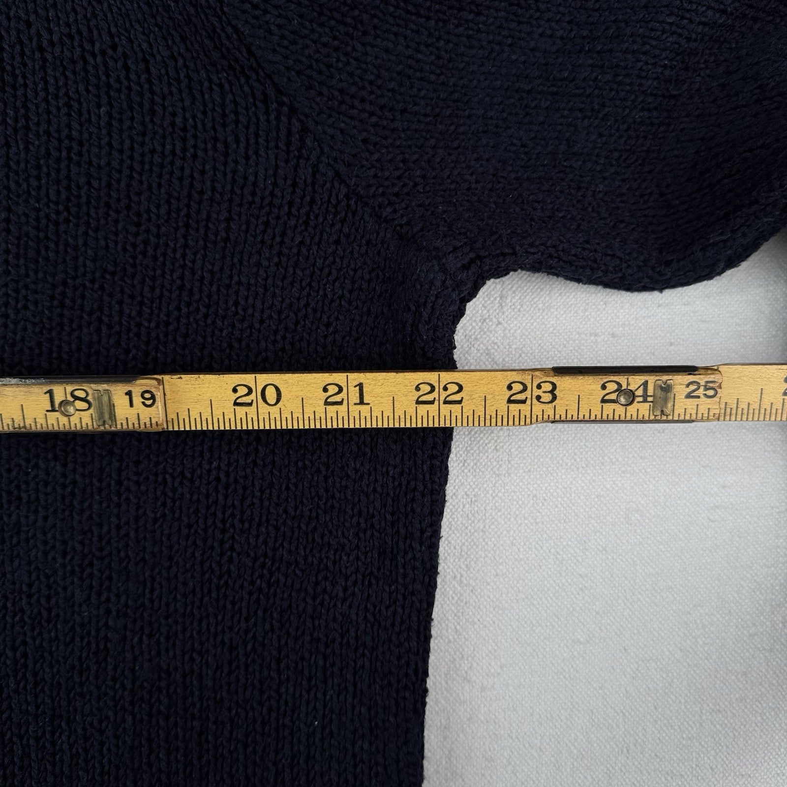 90s Vtg Polo Ralph Lauren Sweater Men's M Navy 100% Cotton Crewneck Red Pony