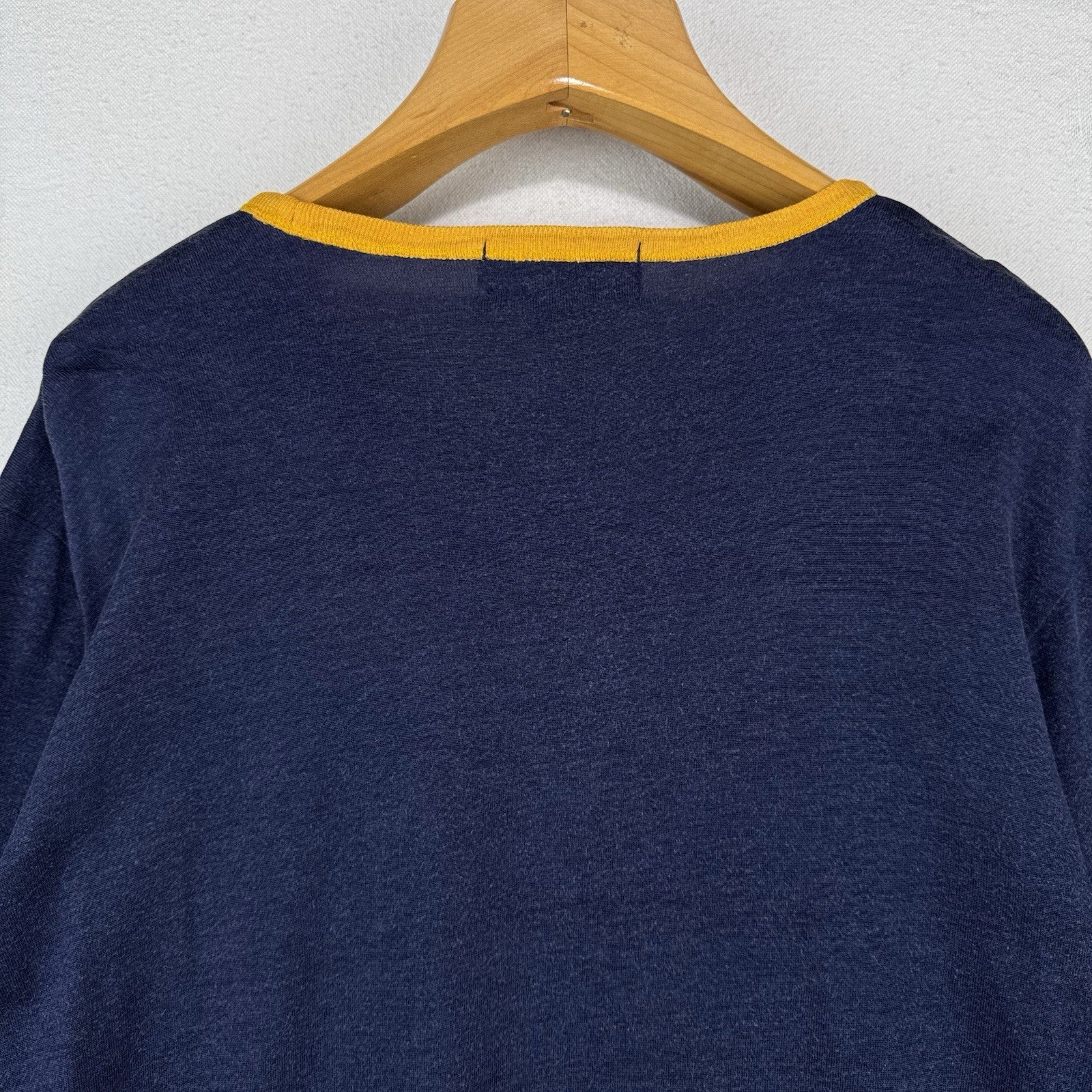 Polo Sport Ralph Lauren P Wing Worn In Ringer T-shirt Long Sleeve Navy Gold XL