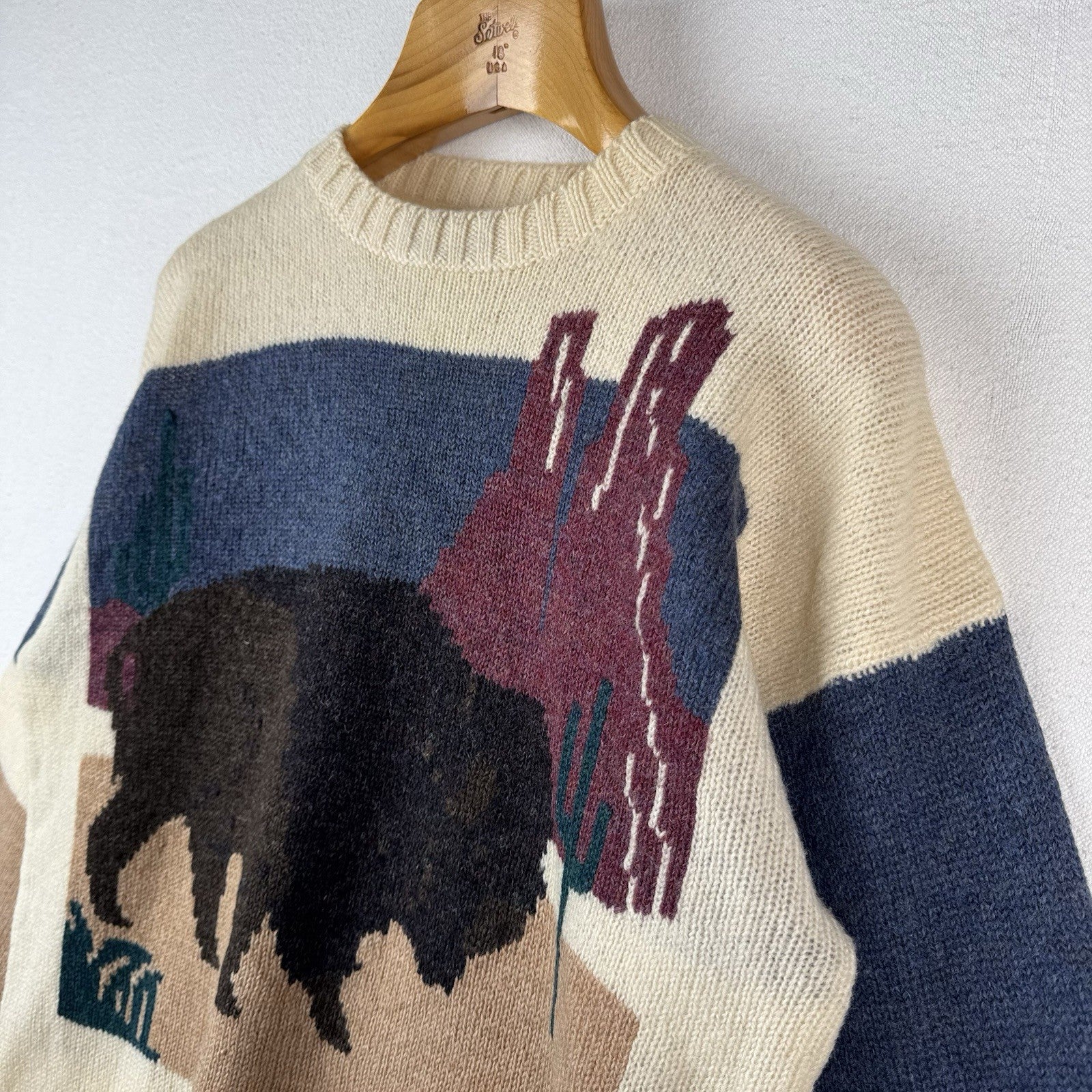 Vintage Pringle of Scotland Southwest Bison Sweater Men’s Large Shetland Wool
