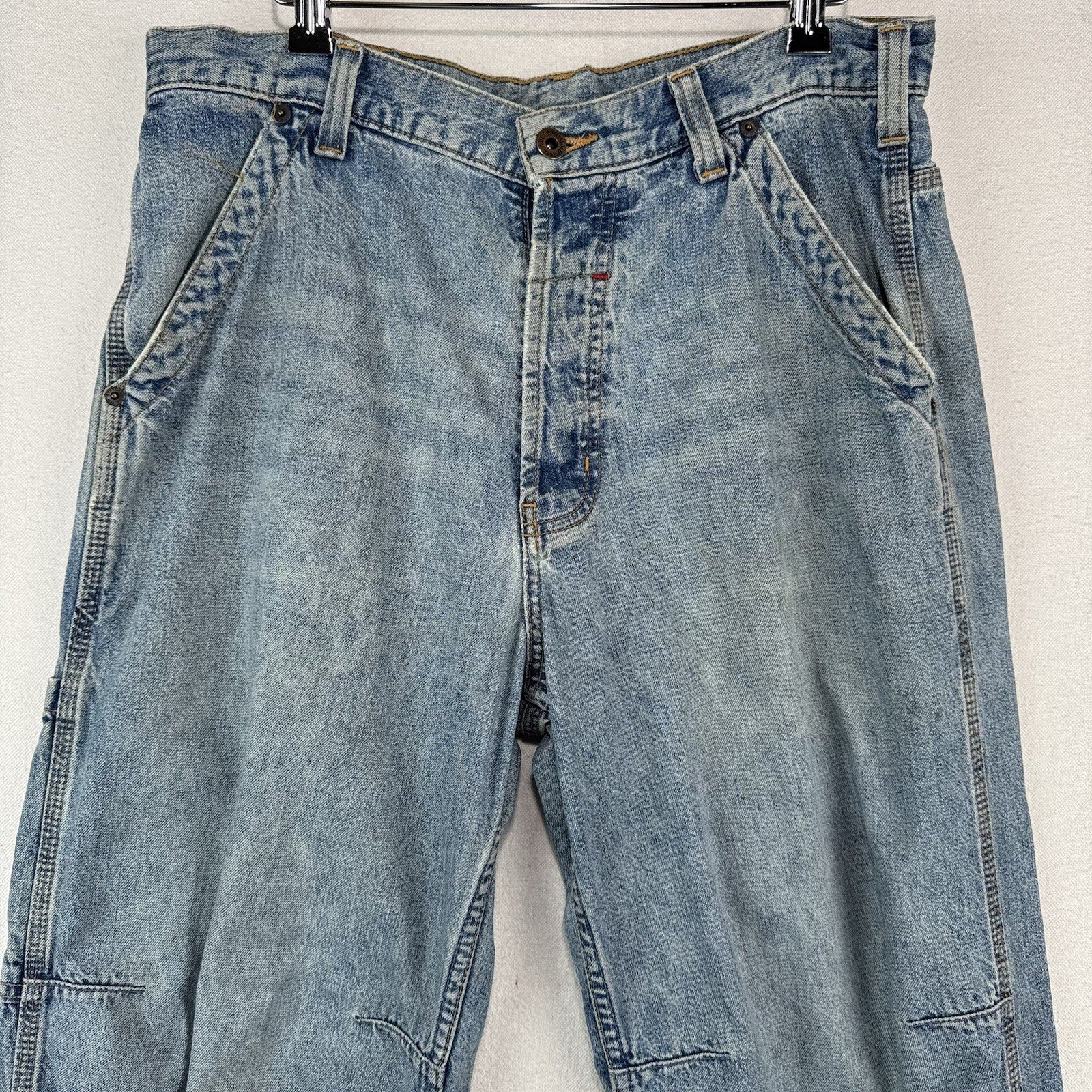 Vintage Abercrombie & Fitch Carpenter Jeans 32x29 Blue Baggy Straight Distressed