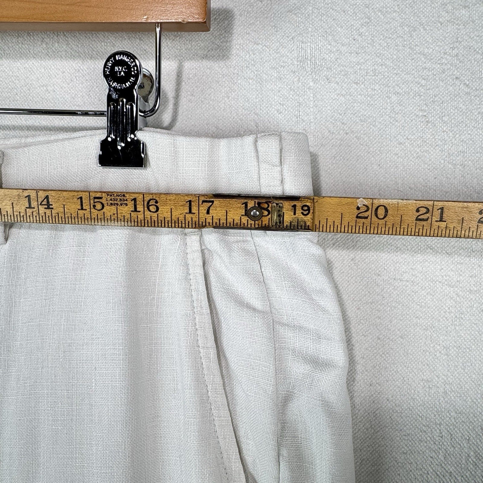 90’s Vtg Polo Ralph Lauren Mens 40x34 (38x32) Bone White Linen Pants Flat Front