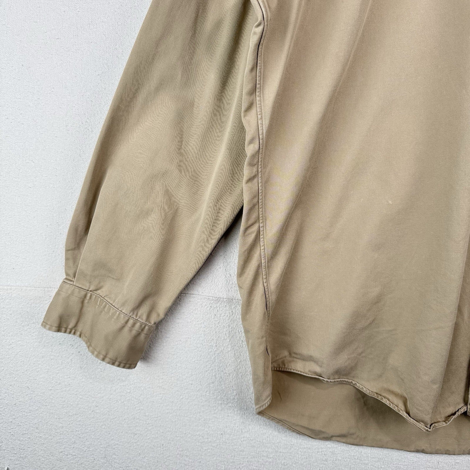 Ralph Lauren Blake Mens XL Tan Khaki Cotton Long Sleeve Button Down Shirt Pony