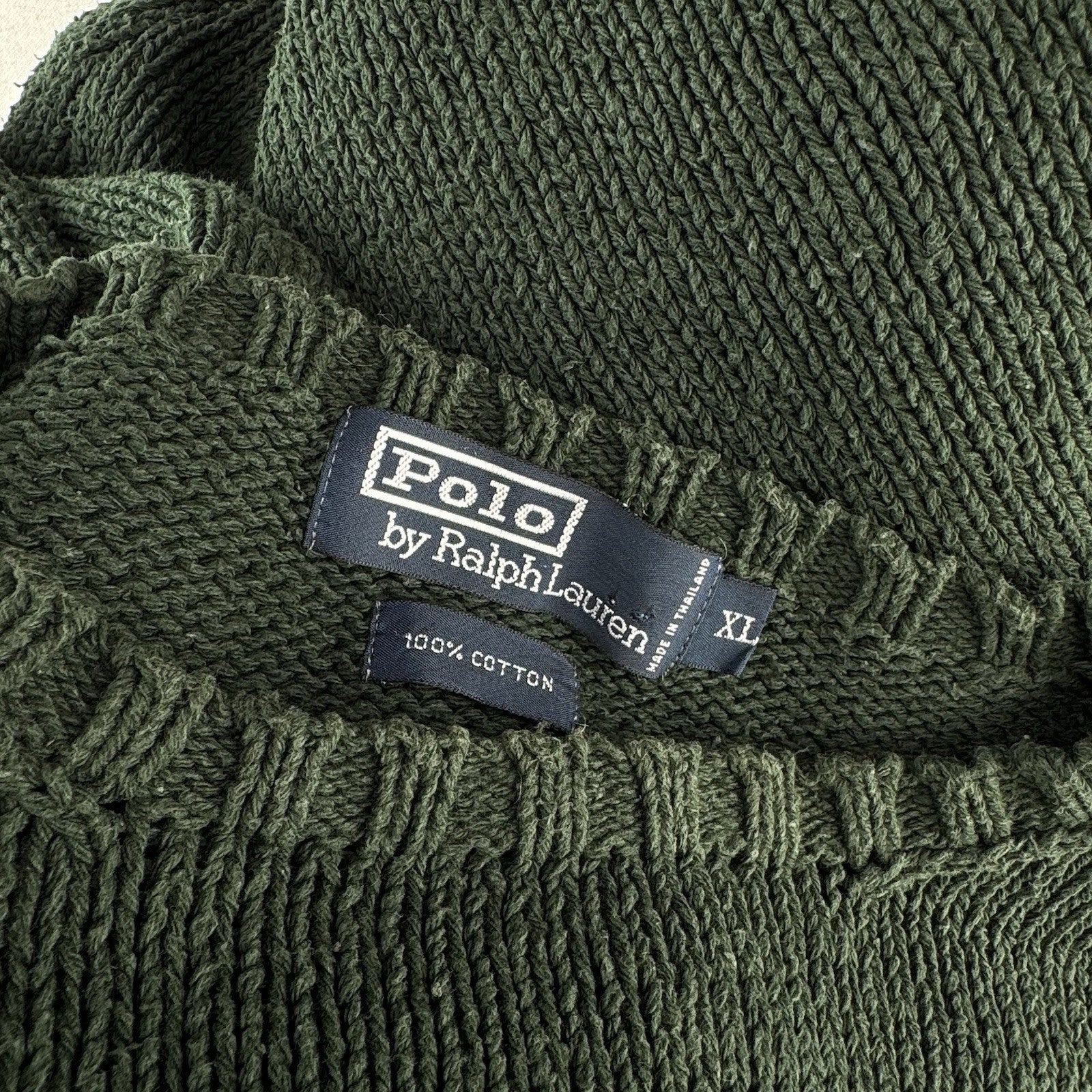 90’s Vtg Polo Ralph Lauren Sweater Mens XL Green Cotton Crewneck