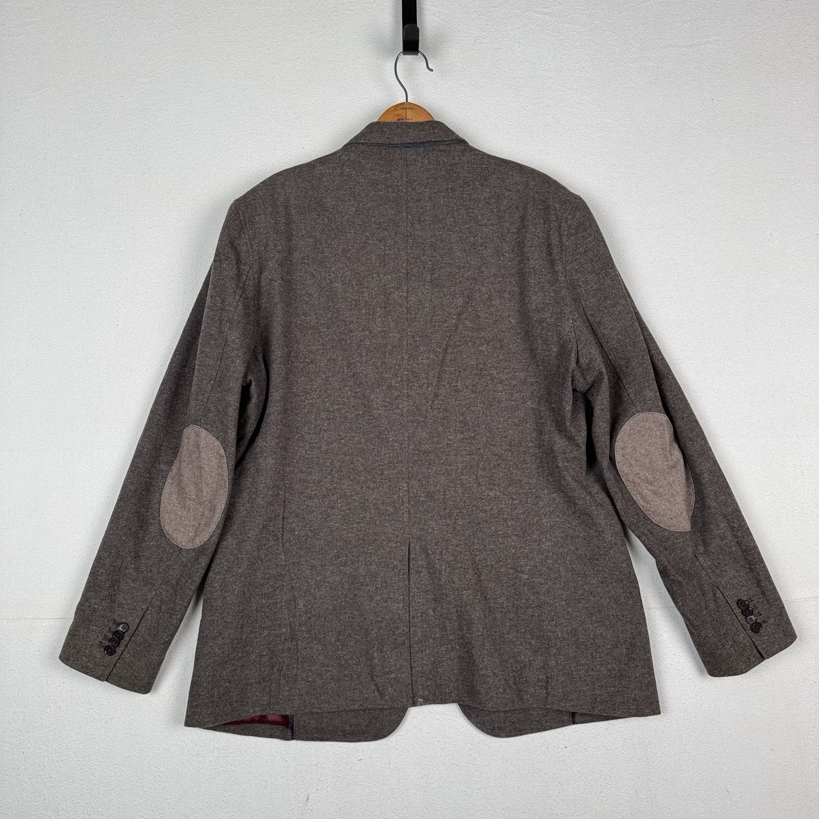 Banana Republic Mens Tailored Fit 48L Brown Textured Weave Italian Elbow Patches